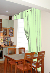 Hanging curtains in the kitchen photo