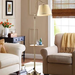 Lamps and floor lamps in the living room interior
