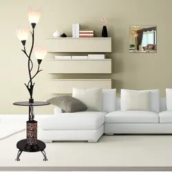Lamps and floor lamps in the living room interior