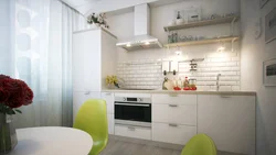 Kitchen design in Khrushchev without wall cabinets