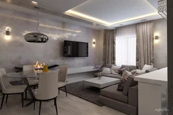 White Gray Kitchen Living Room Modern Design