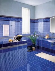 Bath in blue and white photo