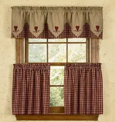 Rustic curtains in the kitchen photo