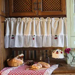 Rustic curtains in the kitchen photo