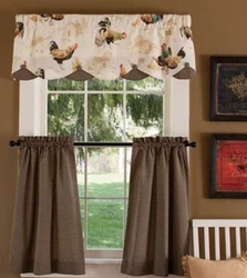 Rustic curtains in the kitchen photo