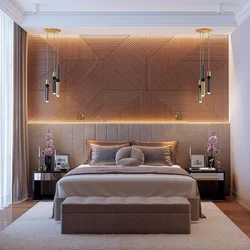 Decorate the wall behind the bed in the bedroom photo
