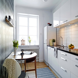 Design of a narrow kitchen 2 by 4 meters photo with a window