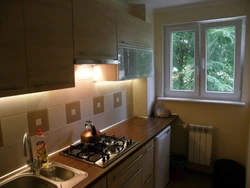 Design of a narrow kitchen 2 by 4 meters photo with a window