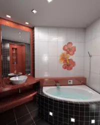Bath design in Khrushchev with a corner bath