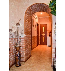 Decorative brick arch in an apartment