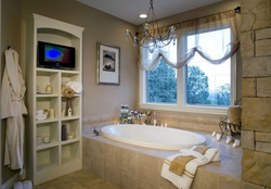 Modern bathroom design with window in home