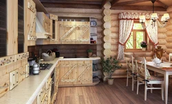Kitchen Design At The Dacha In A Wooden House With Your Own