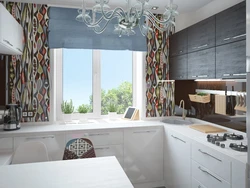 Kitchen Design Along The Window For Home