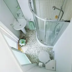 Design of a small bathroom with a tile shower