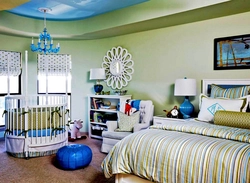How to divide one room into a nursery and a bedroom photo