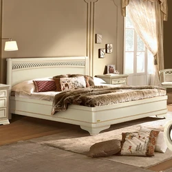 Bedroom interior with classic bed