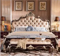 Bedroom interior with classic bed