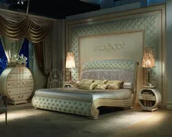 Bedroom interior with classic bed