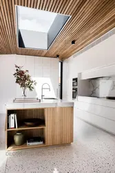 Slatted panels in the kitchen photo