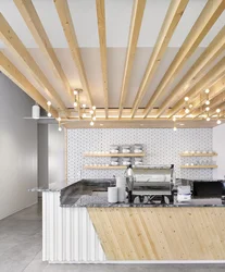 Slatted panels in the kitchen photo