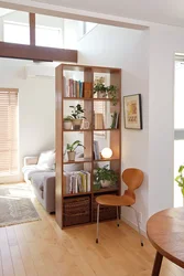 Shelving for the living room as a partition photo