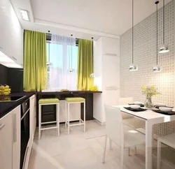 Kitchen apartment design with one window