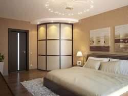 Built-in wardrobes in the bedroom interior