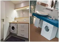 Bathroom interior with machine under sink