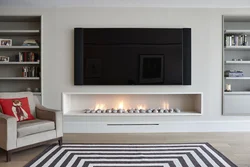 Fireplace And TV In The Living Room Interior