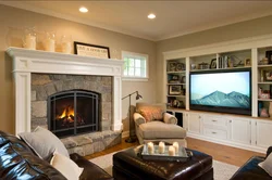 Fireplace and TV in the living room interior