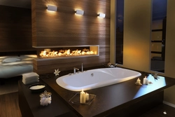 Bathtub in bedroom design