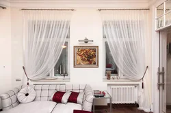 Короткие шторы в гостиную в современном стиле фото