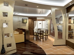 Design Of A Living Room With A Kitchen And A Corridor In The House
