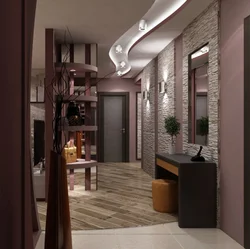 Design Of A Living Room With A Kitchen And A Corridor In The House