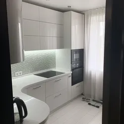 If the kitchen is 5 sq m design photo with a refrigerator