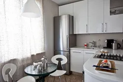 If the kitchen is 5 sq m design photo with a refrigerator