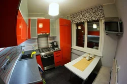 If the kitchen is 5 sq m design photo with a refrigerator