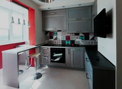 9 M2 Corner Kitchen With Bar Counter Design Photo