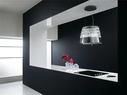 Extractor hood in the kitchen interior separately
