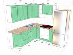 Modern small kitchen design with corner sink