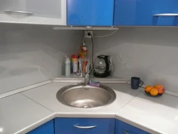 Modern Small Kitchen Design With Corner Sink