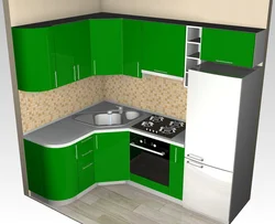 Modern small kitchen design with corner sink