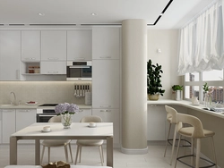Modern kitchen designs in an apartment with a balcony