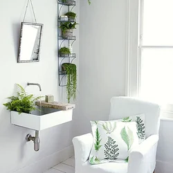 Interior With Plants In The Bathroom