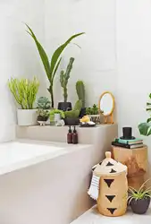 Interior With Plants In The Bathroom