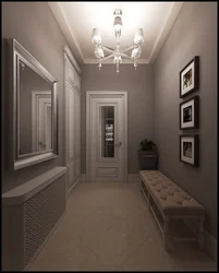Combination of gray and brown in the hallway interior