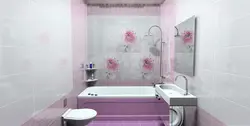 Ваннаға арналған плитка гүлдерінің фотосуреті