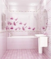 Tile Flowers Bath Photo