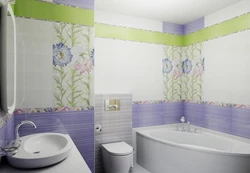 Tile flowers bath photo