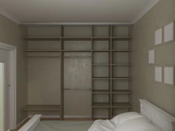 Wall-to-wall wardrobe in the bedroom photo with a view